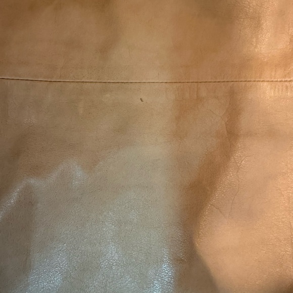 Banana Republic Tan 100% Leather Pencil Midi Skirt Y2K 90s office academia 10 - Picture 7 of 11